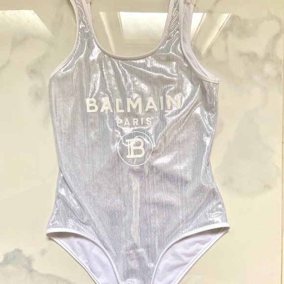 Balmain Paris Girls Silver Bathing Suit - Picture 4 of 7